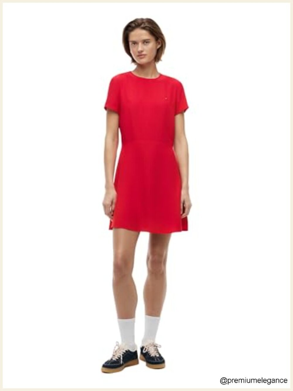 Tommy Jeans Women's Casual Fit & Flare Mini Dress with Logo Detail